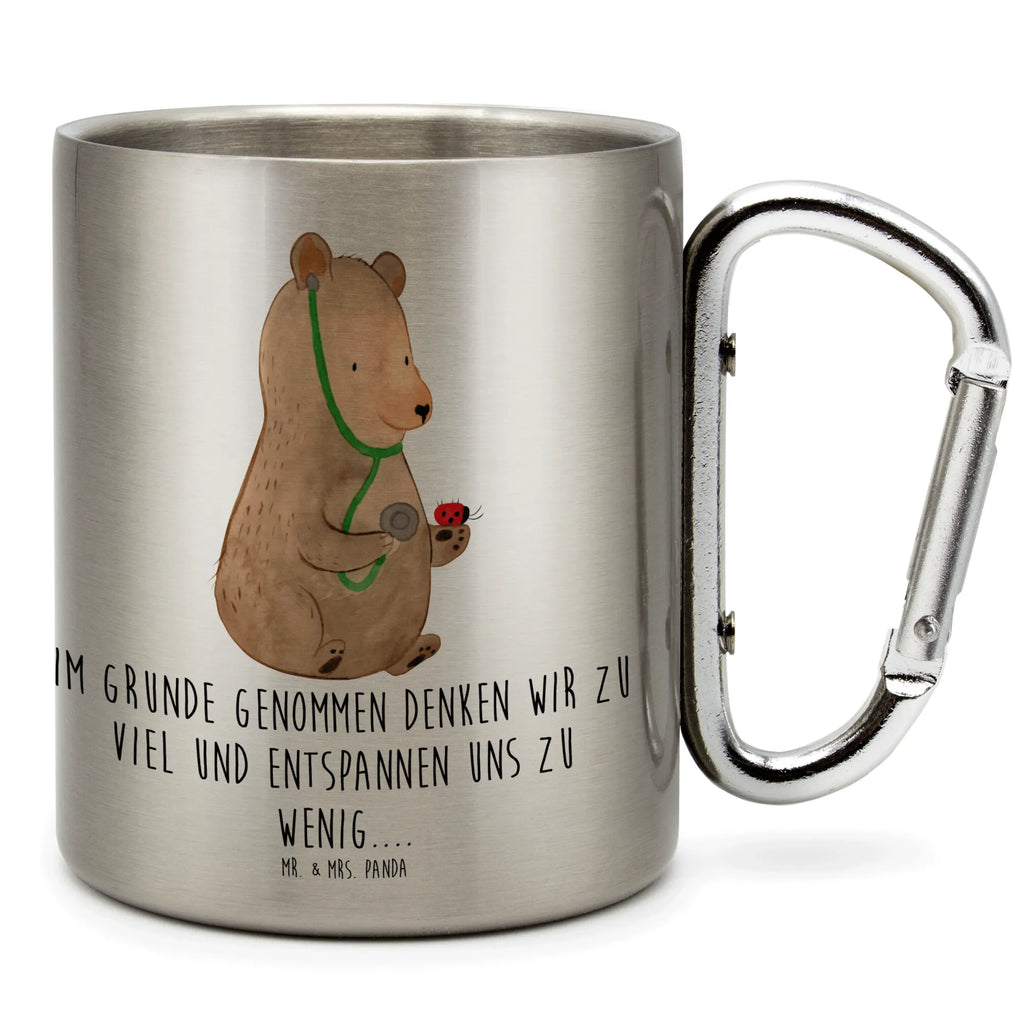 Stainless steel mug bear Physician bear, teddy, teddy bear, cuddly toy, Bear, Professor, Doctor