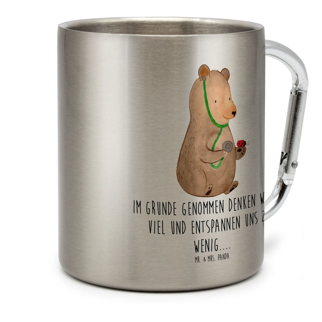Stainless steel mug bear Physician bear, teddy, teddy bear, cuddly toy, Bear, Professor, Doctor