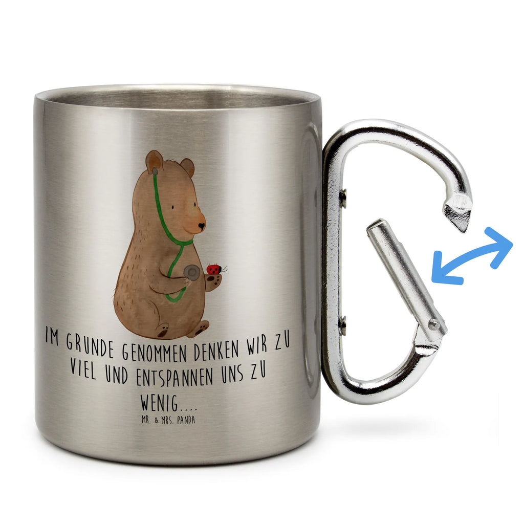 Stainless steel mug bear Physician bear, teddy, teddy bear, cuddly toy, Bear, Professor, Doctor