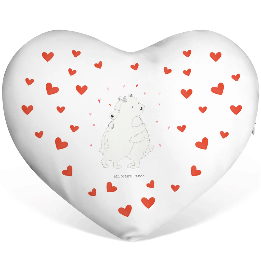 Poduszka w kształcie serca Niedźwiedź polarny obejmować Motywy zwierzęce, dobra energia, zabawne powiedzonka, zwierzęta