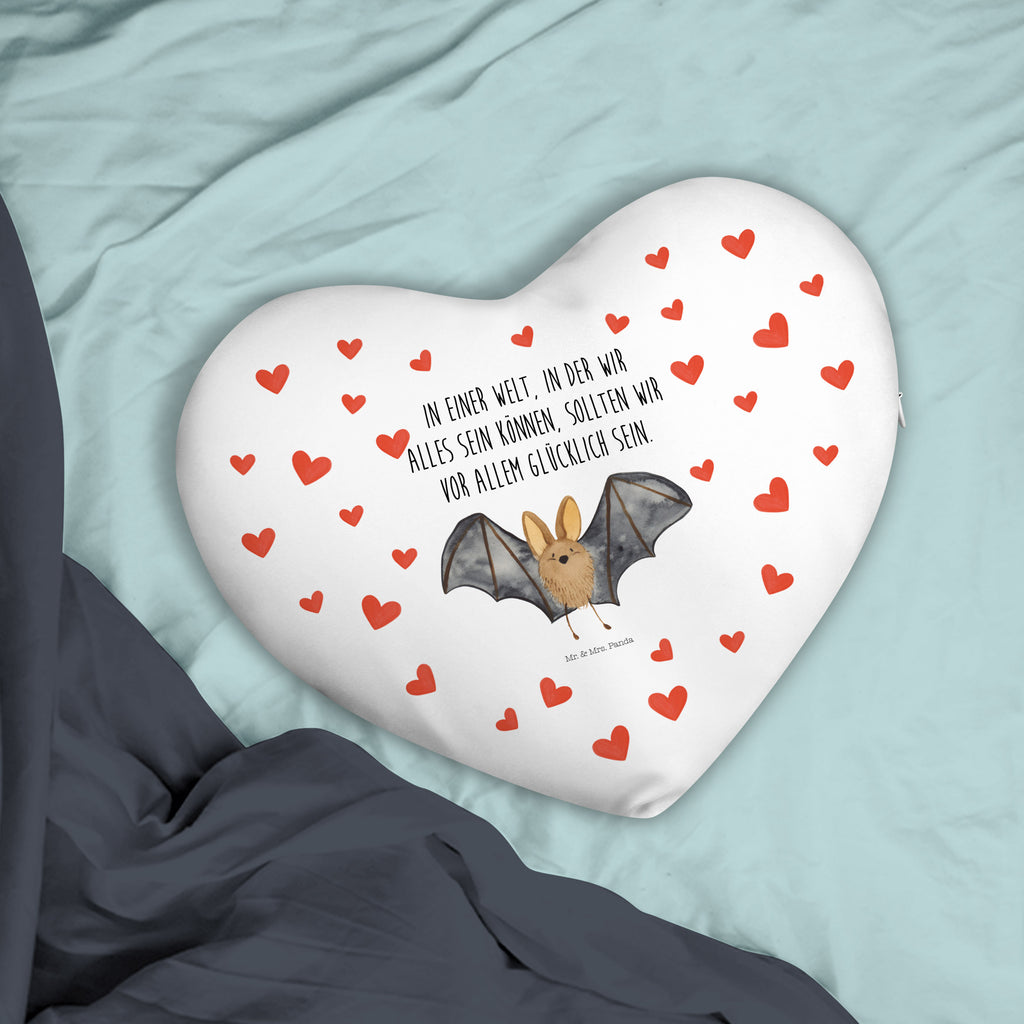 Herzkissen Fledermaus Flügel Kissen, Herzkissen, Herzform, Herz, Dekokissen, Tiermotive, Gute Laune, lustige Sprüche, Tiere