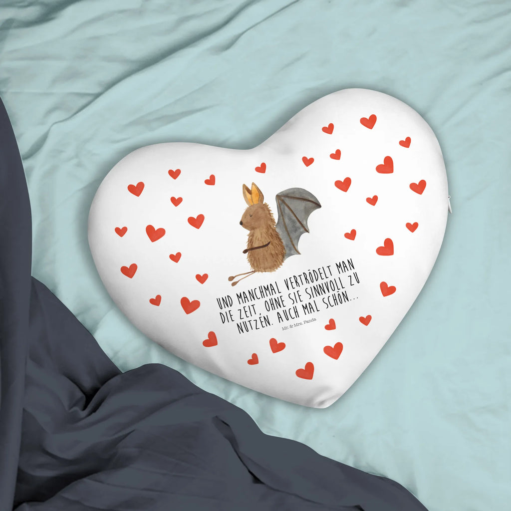Heart cushion bat Sit small animals, cute, funny, cute animal motives, hand drawn, small world, funny sayings, good mood, happy, gifts, gift ideas, special gifts, animal lover, card, bat, bats, motivation, relax