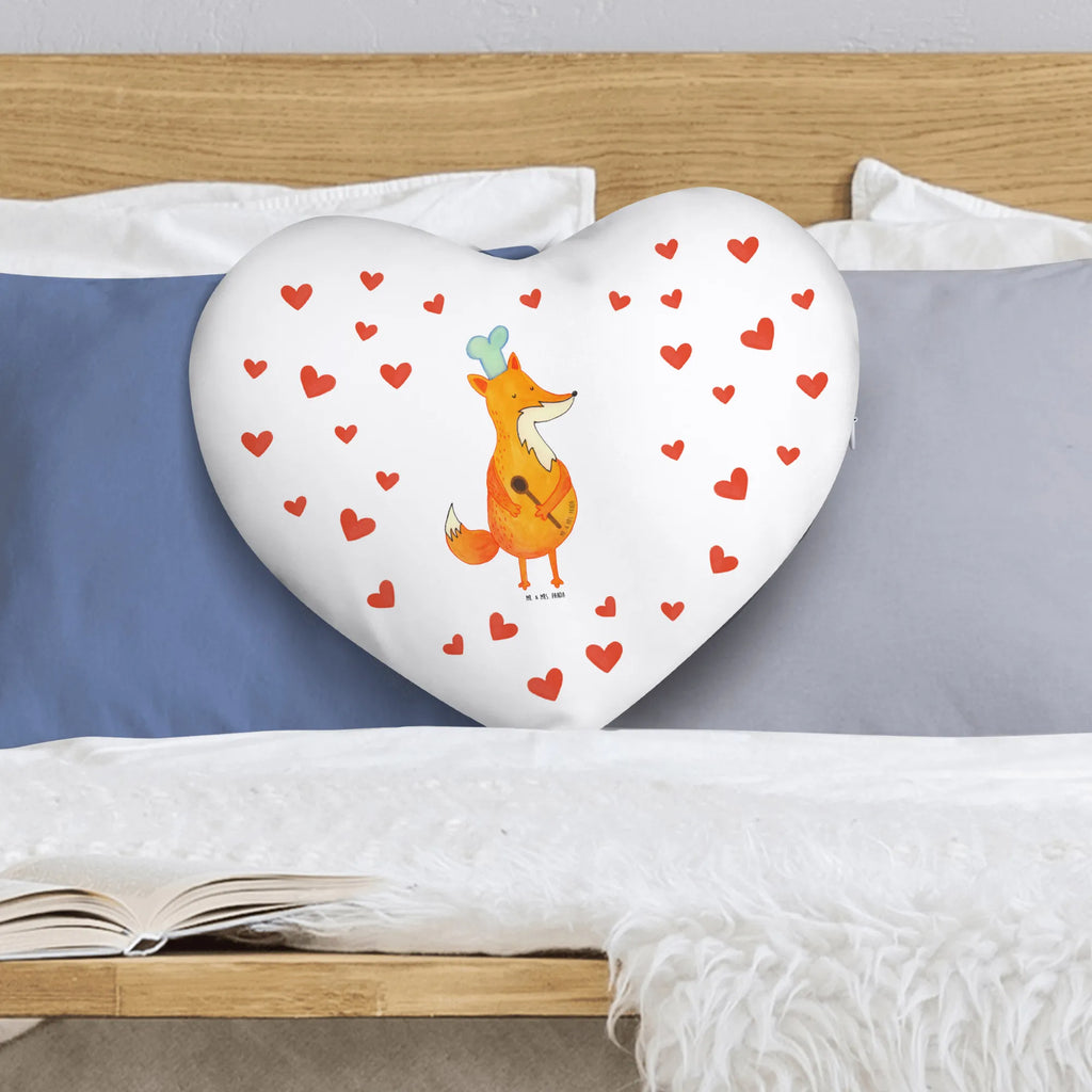 Heart cushion Fox A cook fox, foxes, forest wildlife, clever as a fox, animal lover, Slogan funny, Kitchen decoration, Fox, funny, Baker, Party slogan, Cook gift, Chefs, Kitchen slogan