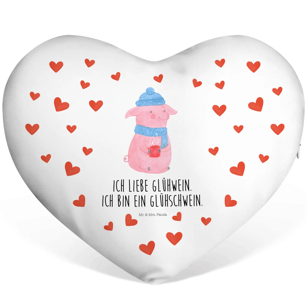 Heart cushion Pig Mulled wine Winter, Christmas, Christmas time, snow, mulled pig, mulled wine, Christmas market, punch