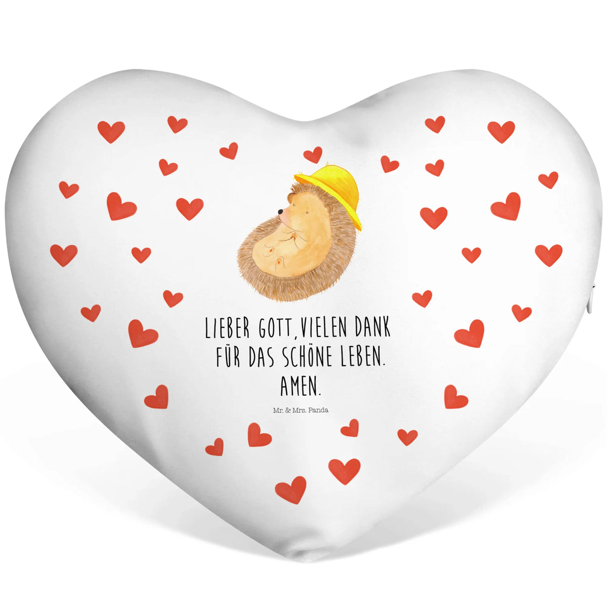 Heart cushion Hedgehog Pray small animals, cute, funny, cute animal motives, hand drawn, small world, funny sayings, good mood, happy, gifts, gift ideas, special gifts, animal lover, card, life, Amen, gratitude, enjoy, God, pray, sun hat, hedgehog, hedgehog with hat, be grateful