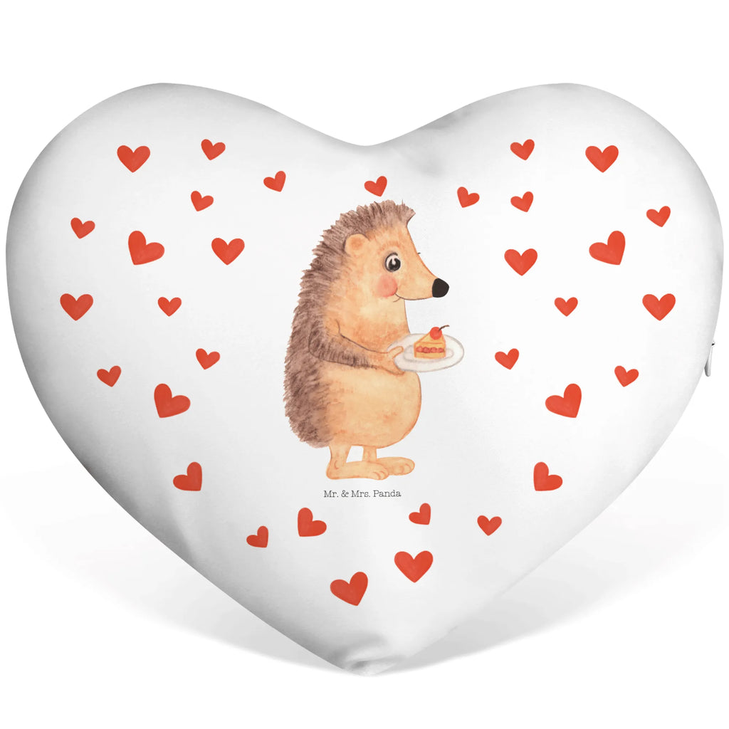 Heart cushion Hedgehog piece of cake small animals, cute, funny, cute animal motives, hand drawn, small world, funny sayings, good mood, happy, gifts, gift ideas, special gifts, animal lover, card, invitation party, bake cake, cake, hedgehog, baking gift, birthday cake, food saying