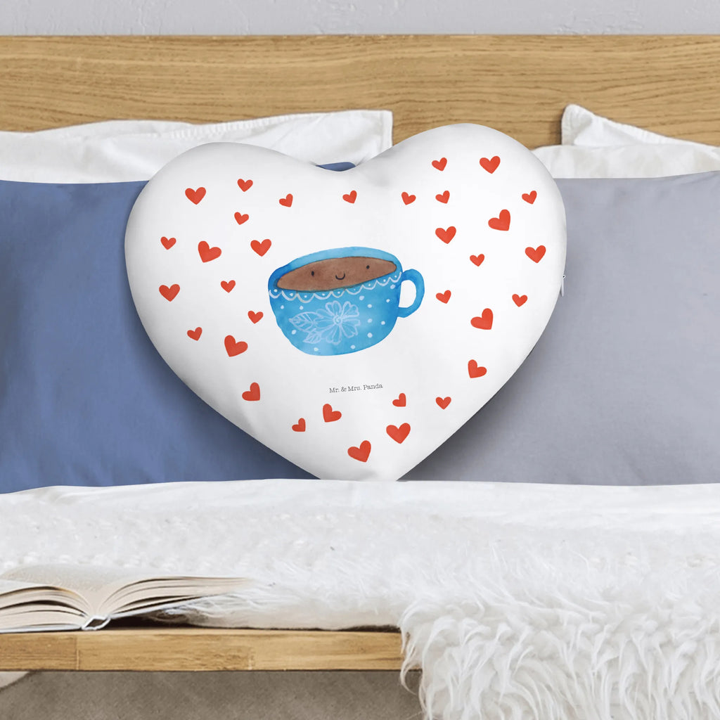 Heart cushion Coffee Cup small animals, cute, funny, cute animal motives, hand drawn, small world, funny sayings, good mood, happy, gifts, gift ideas, special gifts, animal lover, card, taste, love, cup, happiness, pleasure, Coffee