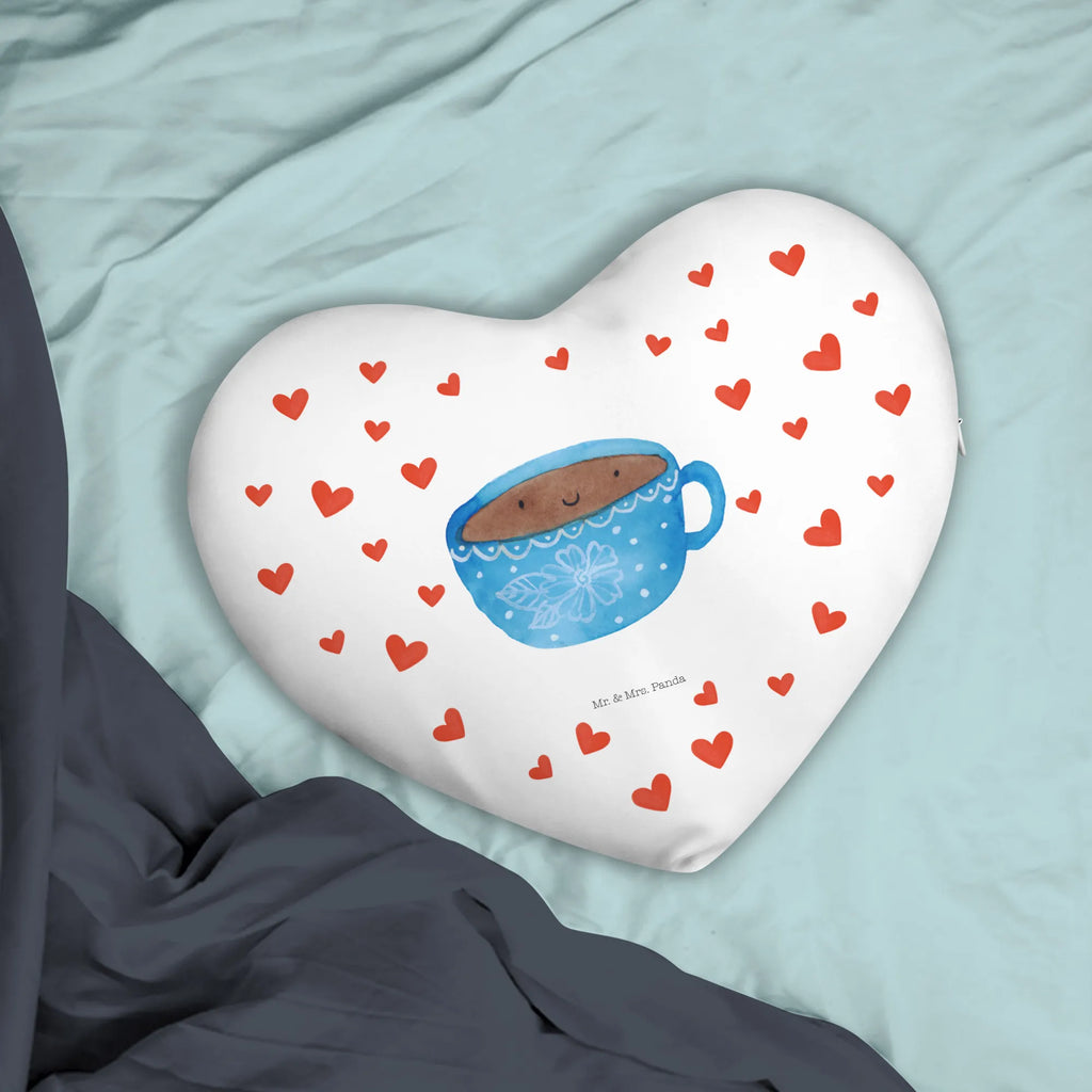 Heart cushion Coffee Cup small animals, cute, funny, cute animal motives, hand drawn, small world, funny sayings, good mood, happy, gifts, gift ideas, special gifts, animal lover, card, taste, love, cup, happiness, pleasure, Coffee