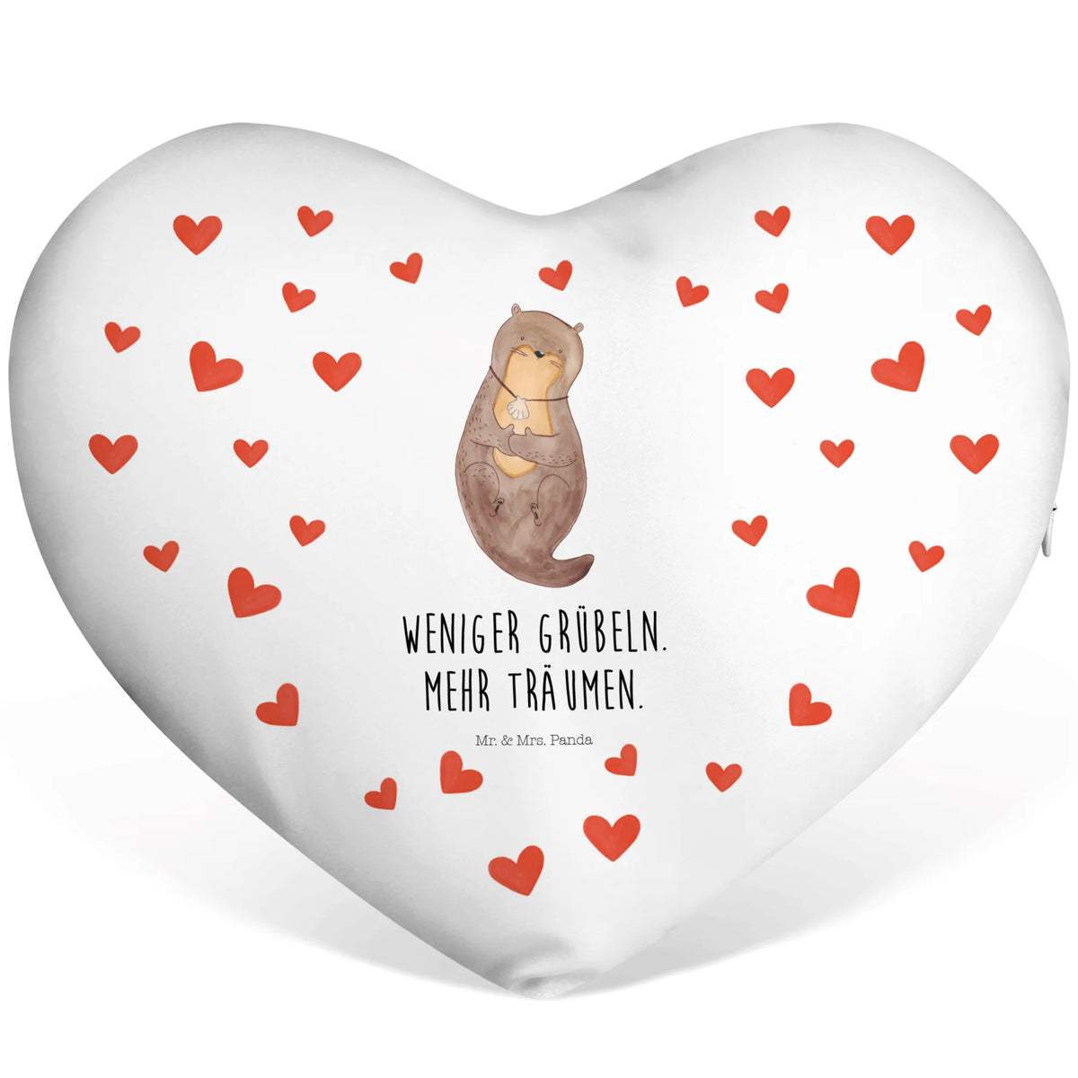 Heart cushion otter shell otter, marten, sea otter, European otter, water mammal, aquatic animal, baby otter, predator, water, otter gifts, animal lover, gift ideas for animal lovers, animal, mammal, water animal, gifts for people in love, dreaming, office, otter love, motivation, daydreaming, brooding