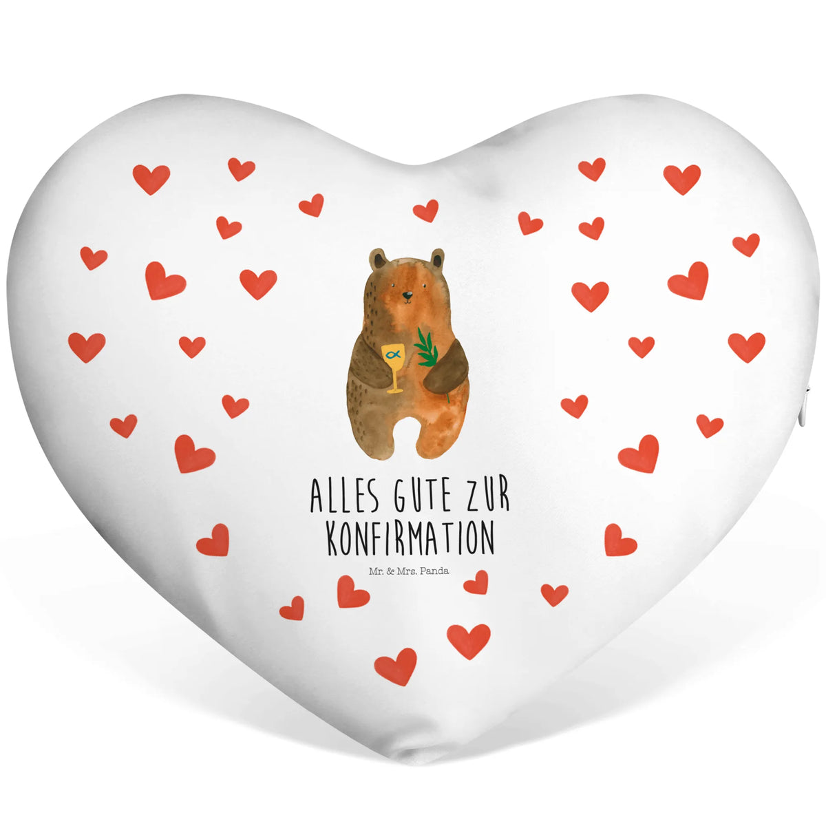 Heart cushion bear confirmation bear, teddy, teddy bear, cuddly toy, service, confirmation, church, evangelic