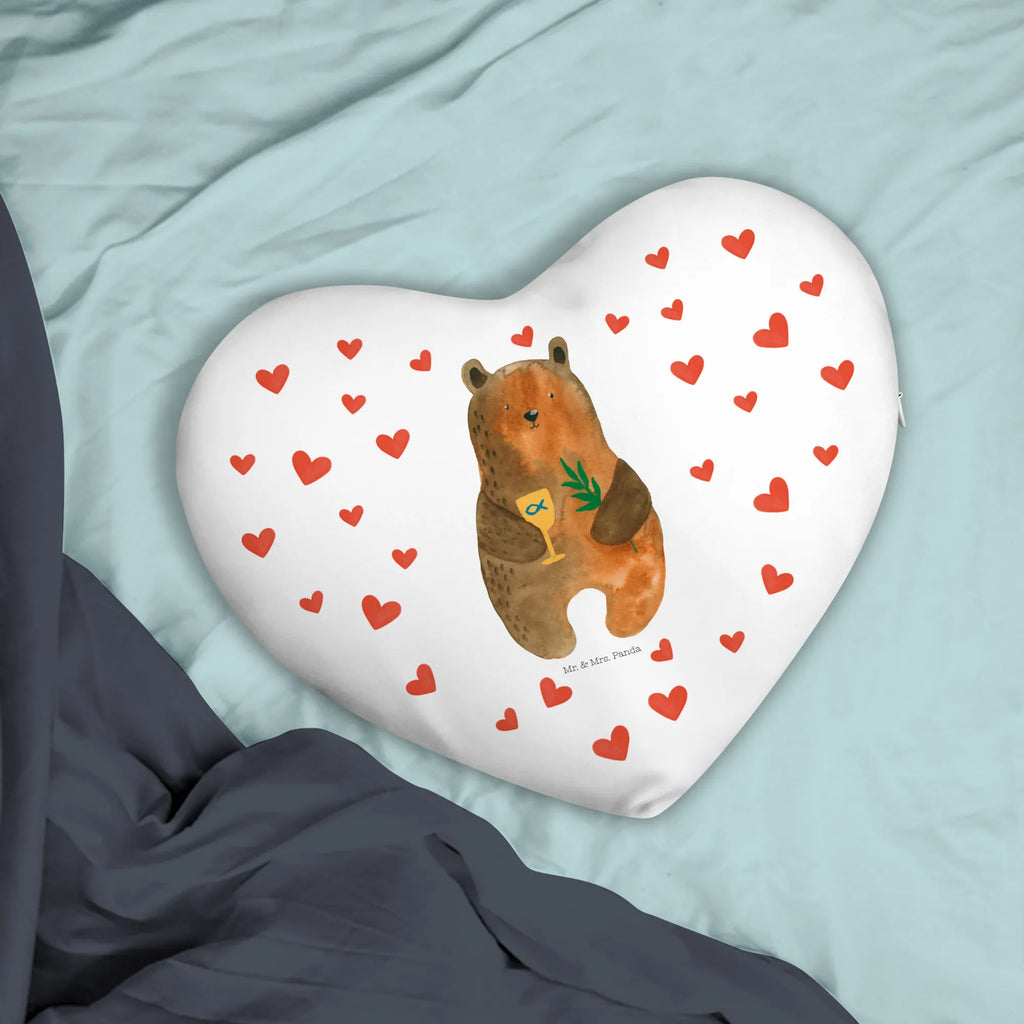 Heart cushion bear confirmation bear, teddy, teddy bear, cuddly toy, service, confirmation, church, evangelic