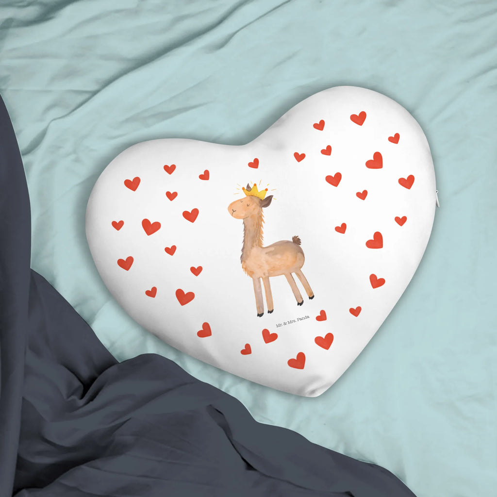Heart cushion lama king Llama, llama, alpaca, trendy animal, girlfriend, office colleague, dad, supervisor, mum, king, lama, boss, colleague, queen, lamas, high school graduation