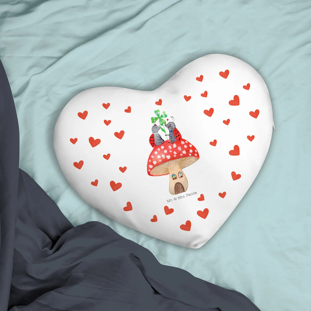Poduszka w kształcie serca biedronka Muchomor Motywy zwierzęce, dobra energia, zabawne powiedzonka, zwierzęta