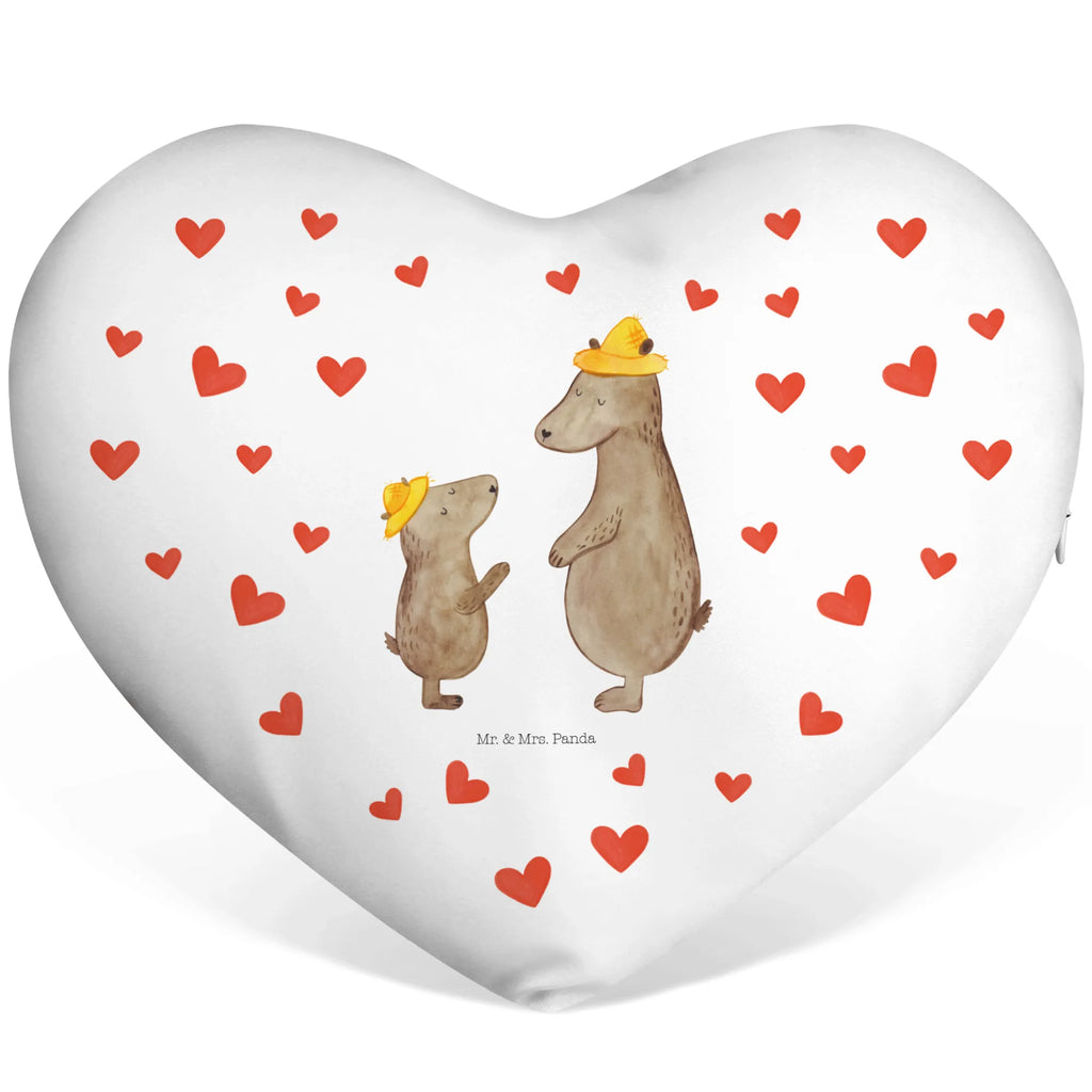 Heart cushion Bears with hats Family, Father's Day, Mother's Day, brother, sister, Mom, Dad, dad, father, family, son, daddy, sons, child, role model, favourite person, father's day, children, bear, father-son