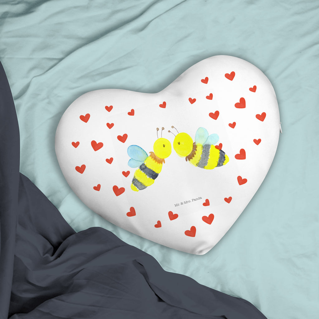 Herzkissen Biene Liebe Kissen, Herzkissen, Herzform, Herz, Dekokissen, Biene, Wespe, Hummel