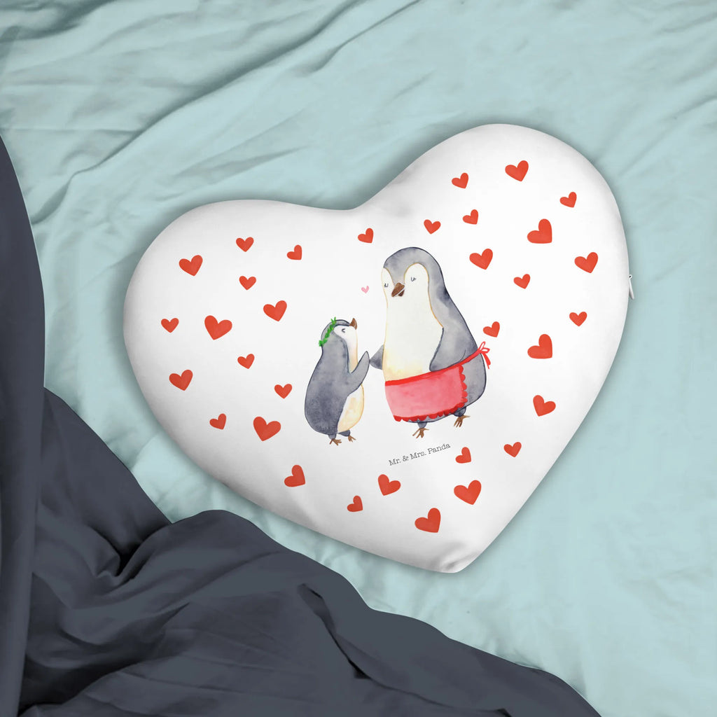 Heart cushion Penguin with child Family, Father's Day, Mother's Day, brother, sister, Mom, Dad, Mummy, Gift, Mother, Birthday, Mommy