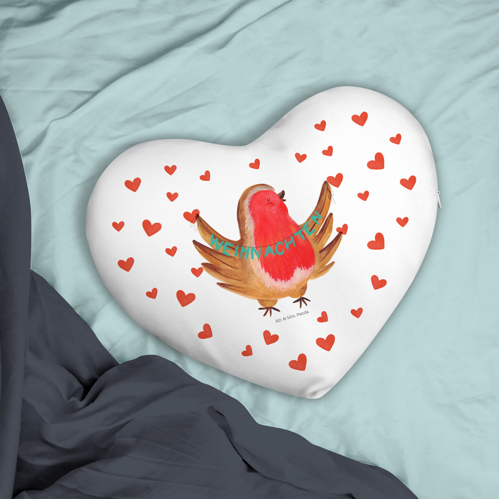 Heart cushion robin Christmas Winter, Christmas, Christmas time, snow, Christmas Eve, xmas, Merry Christmas, winter, bird, Christmas motif, Christmas greeting