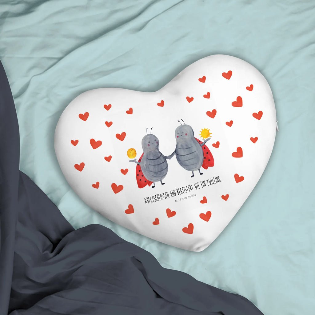 Heart cushion Star sign twin constellations, birthdays, astrology, zodiac, date of birth, month of birth, lucky beetle, twin gift, twin brother, birthday may, ladybird, gift may, gift june, twins, twin sister, twin zodiac sign