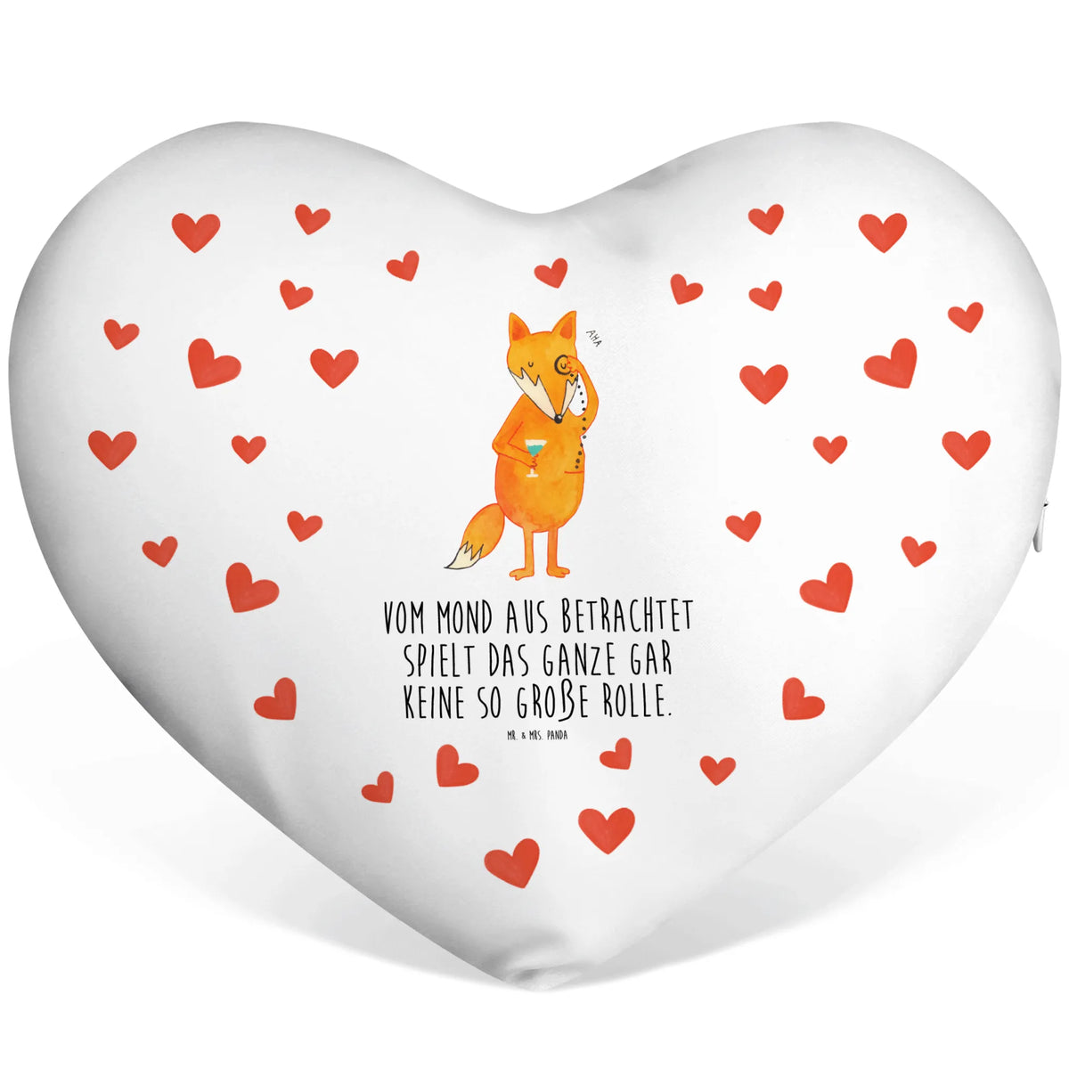 Heart cushion Fox lord fox, foxes, forest wildlife, clever as a fox, animal lover, problem solving, motivation saying, words of consolation, saying funny, lovesickness gift