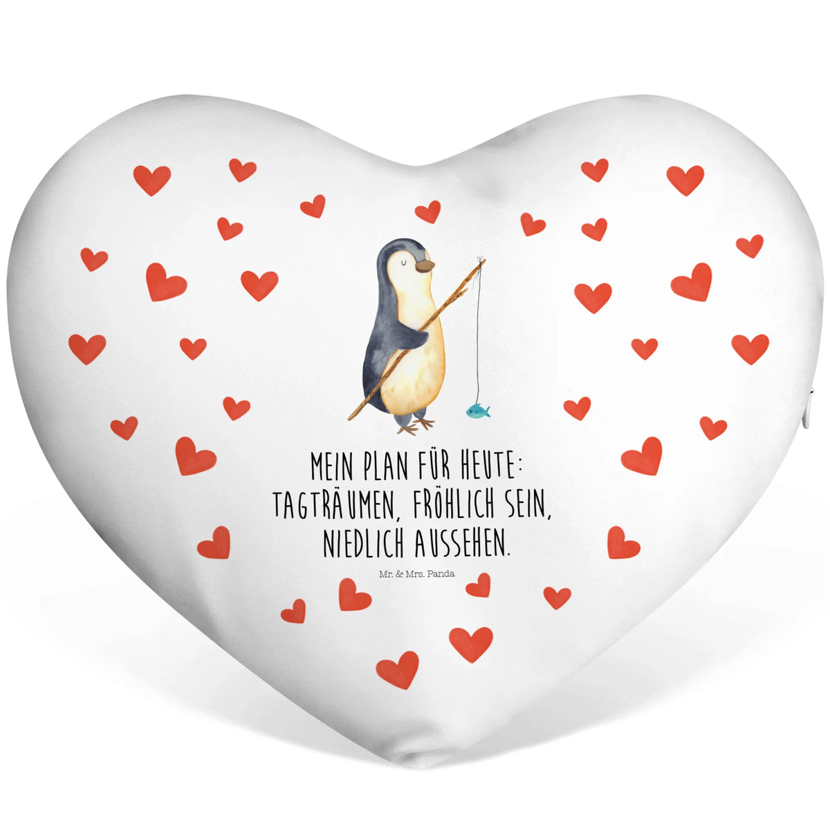 Heart cushion Penguin angler Penguin, North Pole, Winter, Penguins, planner, new start, daydreams, penguin, gift idea, weekend, hobby, daily schedule, motivation, plan, gift, penguins, vacation, friends, fishing, angler