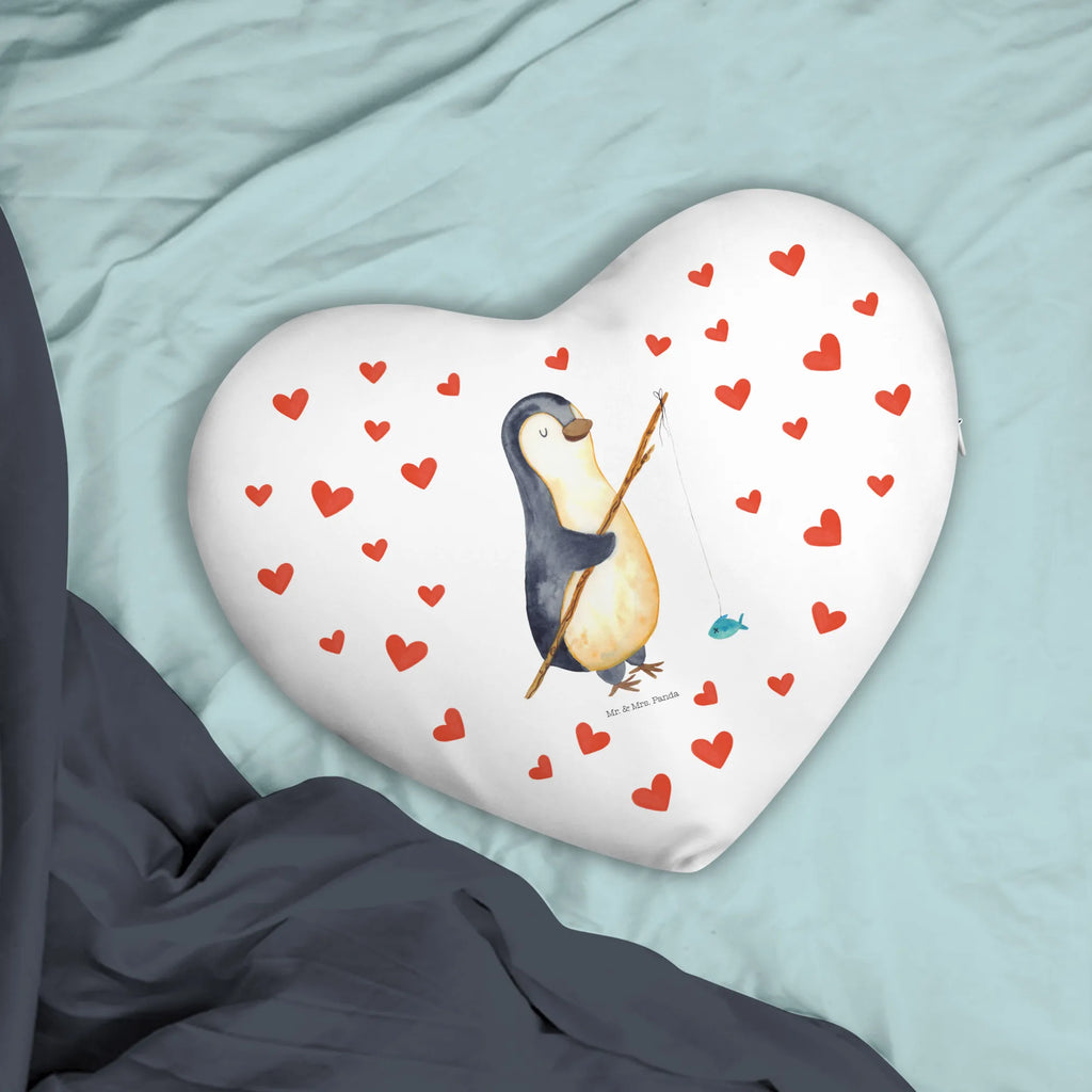 Heart cushion Penguin angler Penguin, North Pole, Winter, Penguins, planner, new start, daydreams, penguin, gift idea, weekend, hobby, daily schedule, motivation, plan, gift, penguins, vacation, friends, fishing, angler