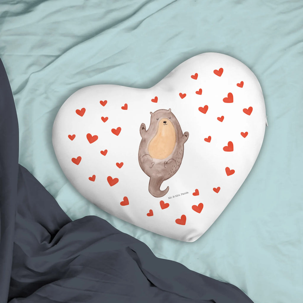 Heart cushion otter Embrace otter, marten, sea otter, European otter, water mammal, aquatic animal, baby otter, predator, water, otter gifts, animal lover, gift ideas for animal lovers, animal, mammal, water animal, gifts for people in love, Otter Sea Otter Lake Otter