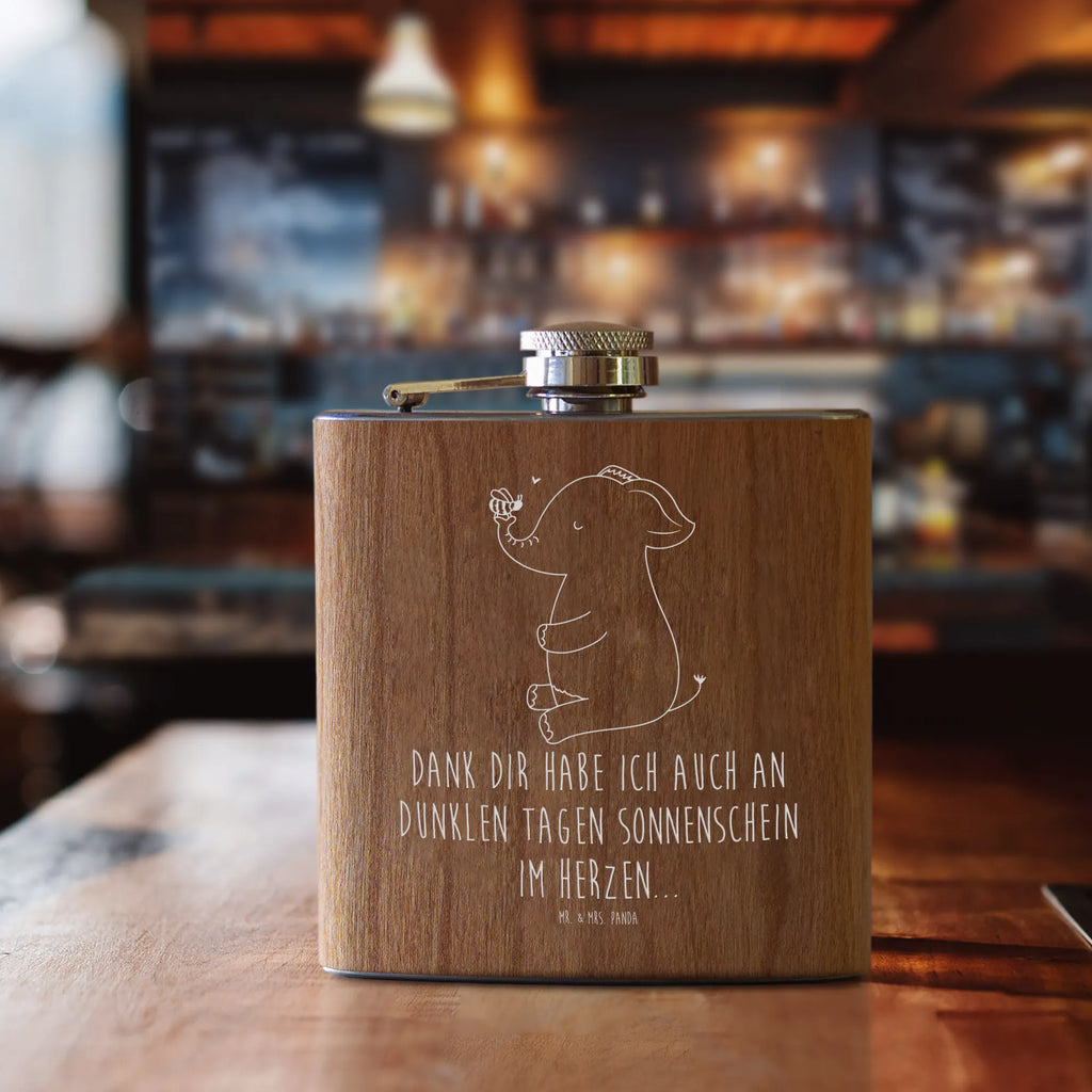 Hipflask elephant bee small animals, cute, funny, cute animal motives, hand drawn, small world, funny sayings, good mood, happy, gifts, gift ideas, special gifts, animal lover, card, marriage proposal, love, wedding gift, proof of love, love gift, love saying, elephant, bee, anniversary