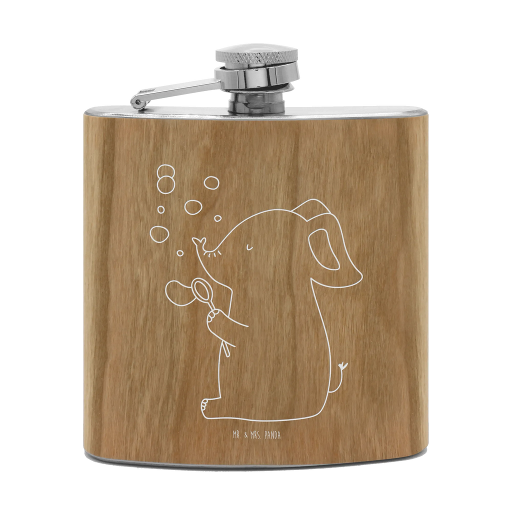 Hipflask elephant soap bubbles small animals, cute, funny, cute animal motives, hand drawn, small world, funny sayings, good mood, happy, gifts, gift ideas, special gifts, animal lover, card, love, soap bubbles, proof of love, proboscidean, home, feeling. Home, pachyderm, elephants, love saying, Elephant