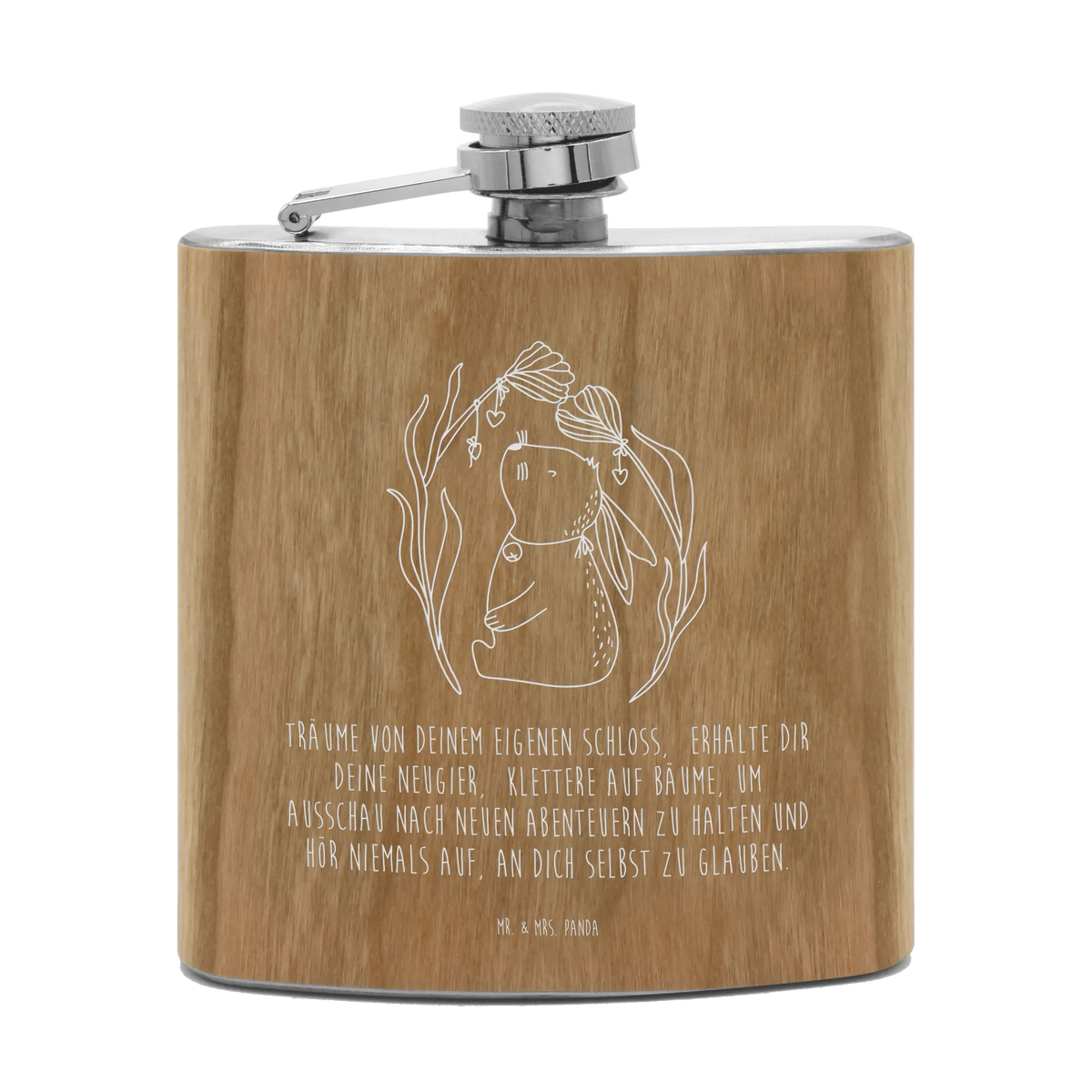Hipflask Hare flower Easter, Easter bunny, birth, first child, hope, Bunny, baptism, pregnancy, christening gift, rabbit, birthday, child's birthday, dreams, child