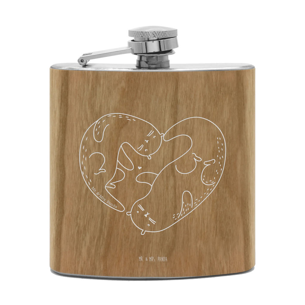 Hipflask otter Heart otter, marten, sea otter, European otter, water mammal, aquatic animal, baby otter, predator, water, otter gifts, animal lover, gift ideas for animal lovers, animal, mammal, water animal, gifts for people in love, wedding day, better half, proof of love, love you, heart, engagement, love, life together, anniversary, love gift