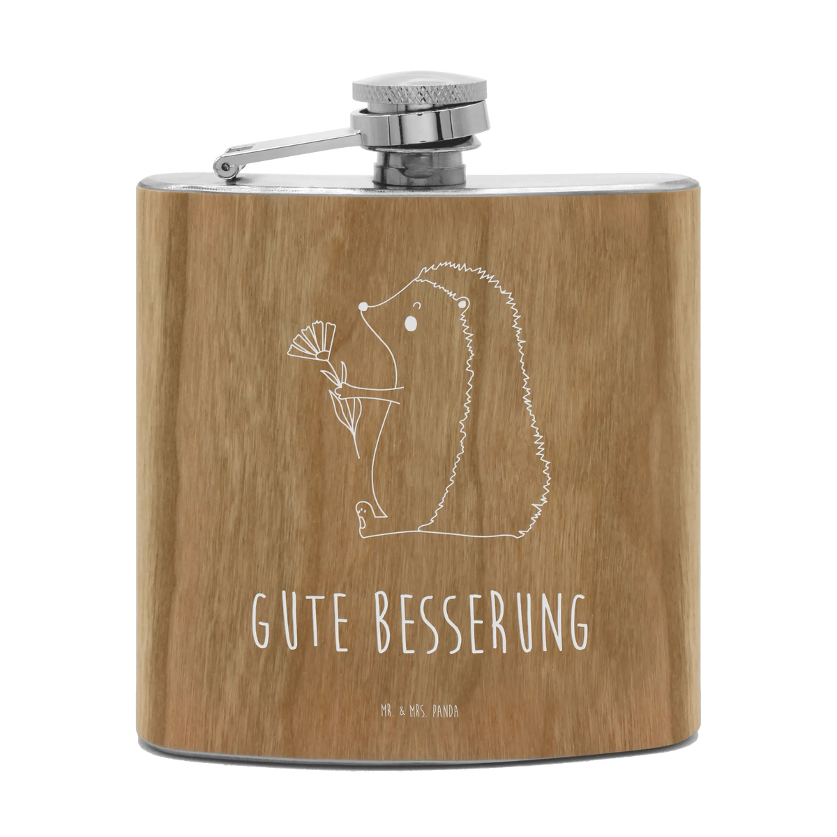 Hipflask Hedgehog Flower small animals, cute, funny, cute animal motives, hand drawn, small world, funny sayings, good mood, happy, gifts, gift ideas, special gifts, animal lover, card, recovery wishes, illness, visit, get well soon, hospital, sick, hedgehog