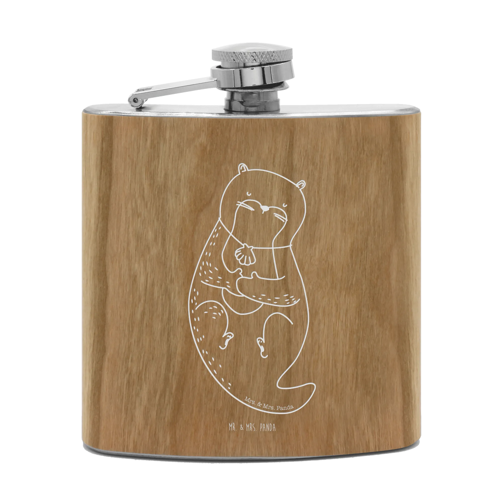 Hipflask otter shell otter, marten, sea otter, European otter, water mammal, aquatic animal, baby otter, predator, water, otter gifts, animal lover, gift ideas for animal lovers, animal, mammal, water animal, gifts for people in love, otter love, office, motivation, brooding, dreaming, daydreaming