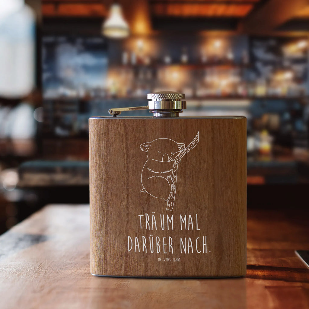 Hipflask koala Flachmann Geschenk, Flachmann, Flachmann Aus Edelstahl, Flachmann Geschenkidee, Flachmann Personalisiert, Flachmann Für Frauen, Flachmann Mit Gravur, Hip Flask, Flachmann Mit Trichter, Flachmann Für Trauzeugen, Flachmann Mit Motiv, Flachmann Für Männer, Taschenflachmann, Lustige Sprüche, Tiere, Tiermotive, Gute Laune, Koala, Träumen, Schlafzimmer, Traum, schlafen, Bär, Koalabär, Traumland