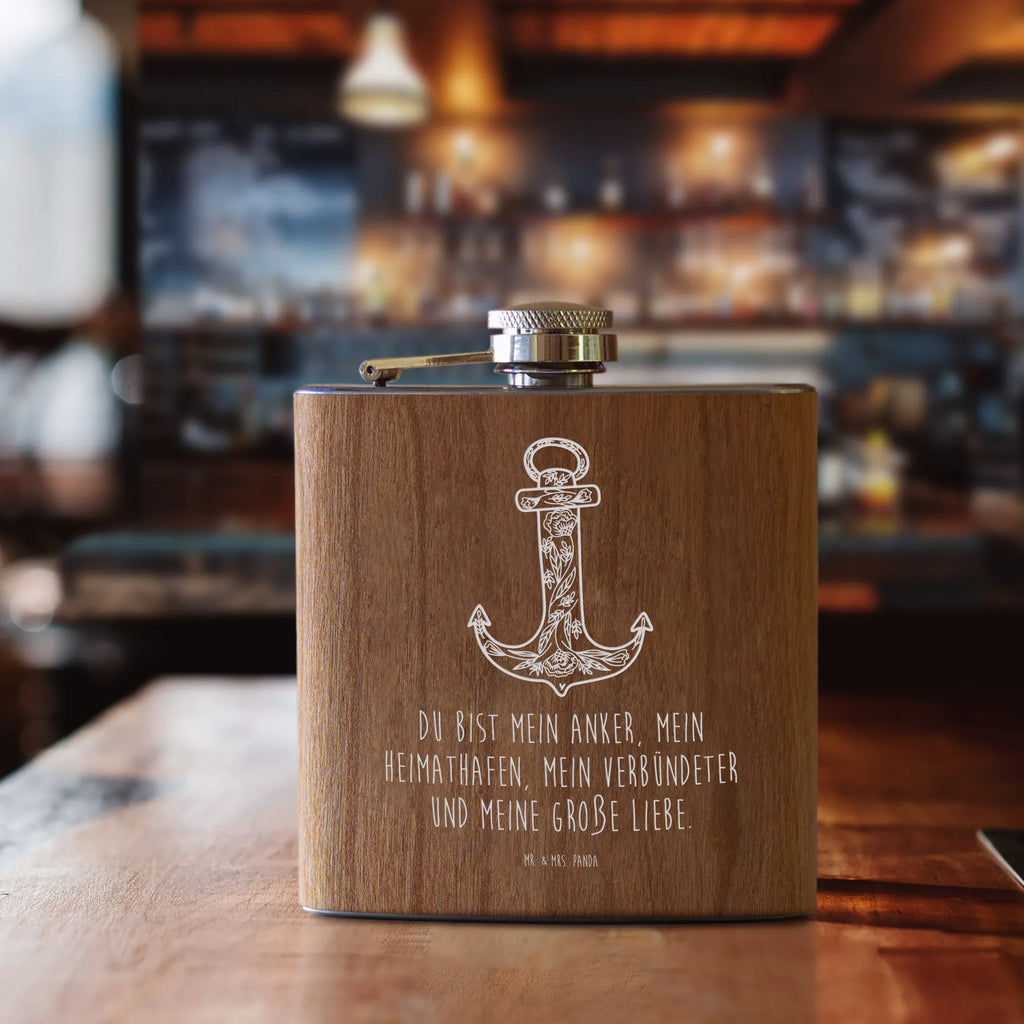 Hipflask anchor Blue small animals, cute, funny, cute animal motives, hand drawn, small world, funny sayings, good mood, happy, gifts, gift ideas, special gifts, animal lover, card