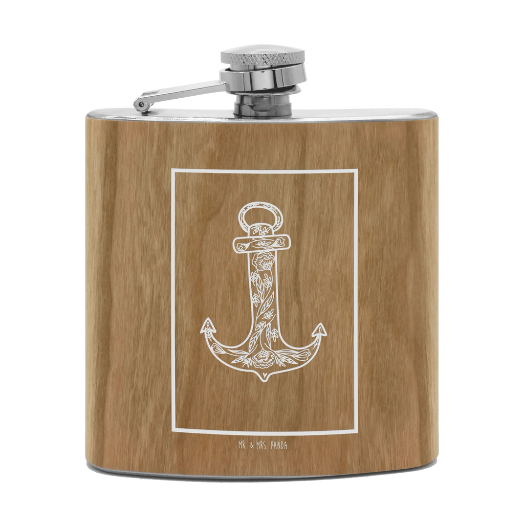 Hipflask anchor Blue small animals, cute, funny, cute animal motives, hand drawn, small world, funny sayings, good mood, happy, gifts, gift ideas, special gifts, animal lover, card