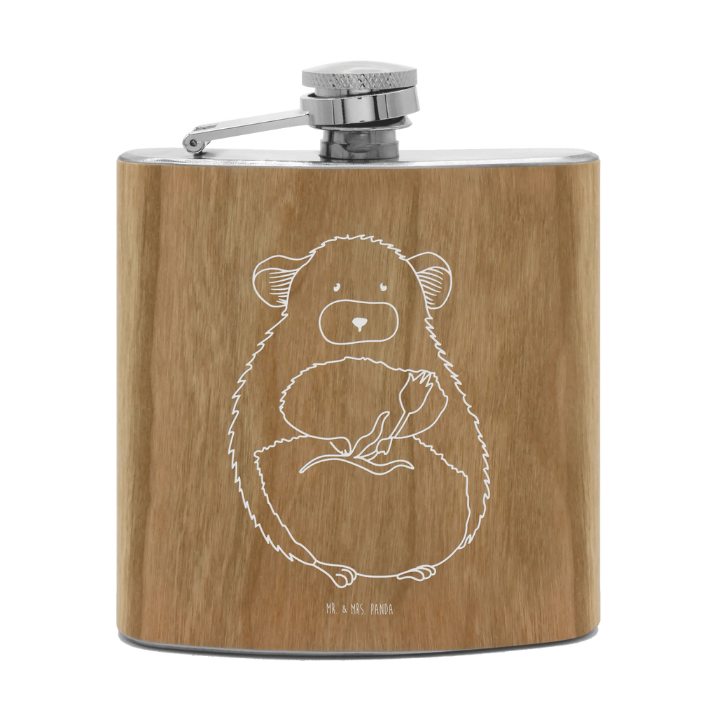 Hipflask chinchilla flower small animals, cute, funny, cute animal motives, hand drawn, small world, funny sayings, good mood, happy, gifts, gift ideas, special gifts, animal lover, card, grief, chaos, happiness, being sad, depression, heartache, office, chinchilla, office life, chinchillas