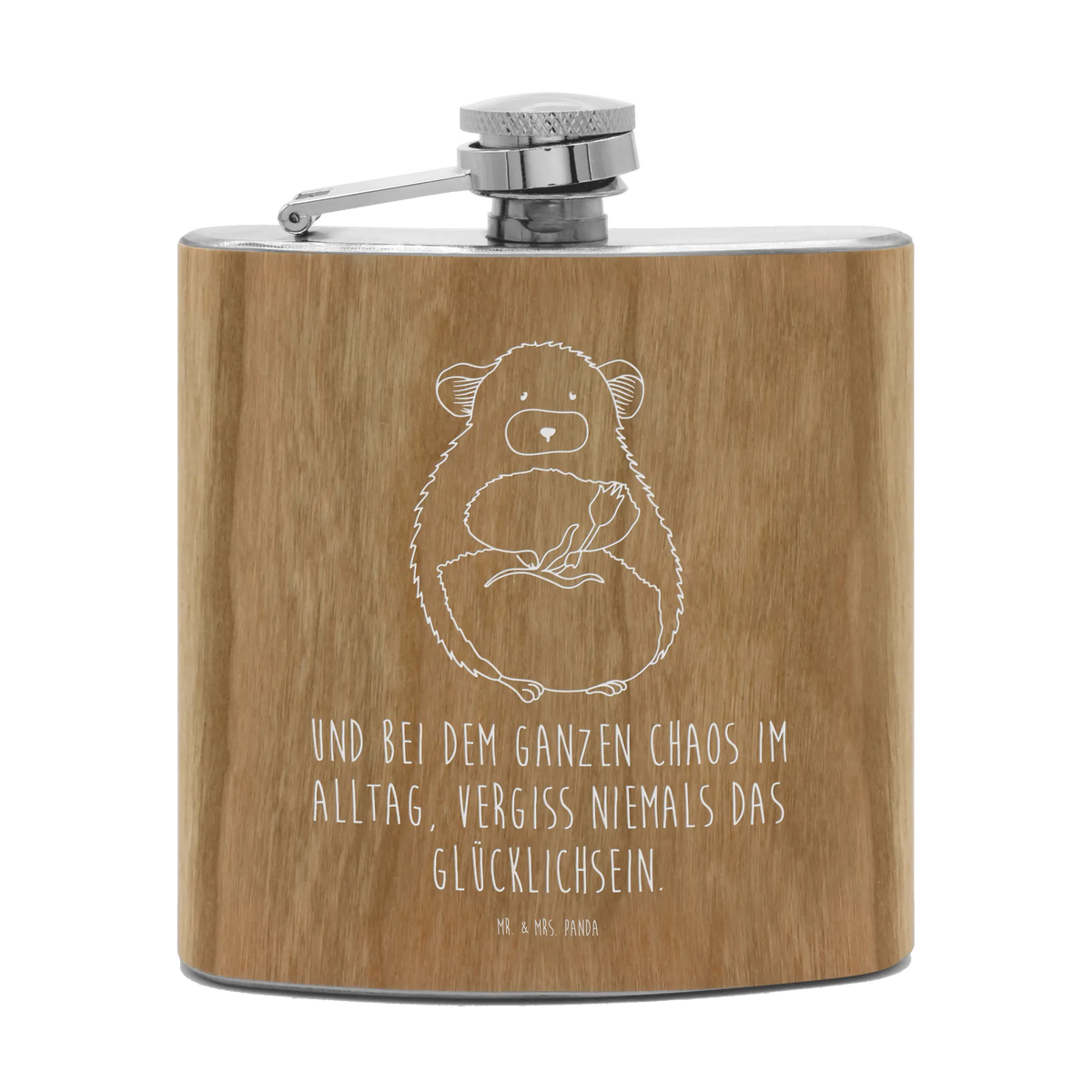 Hipflask chinchilla flower small animals, cute, funny, cute animal motives, hand drawn, small world, funny sayings, good mood, happy, gifts, gift ideas, special gifts, animal lover, card, grief, chaos, happiness, being sad, depression, heartache, office, chinchilla, office life, chinchillas