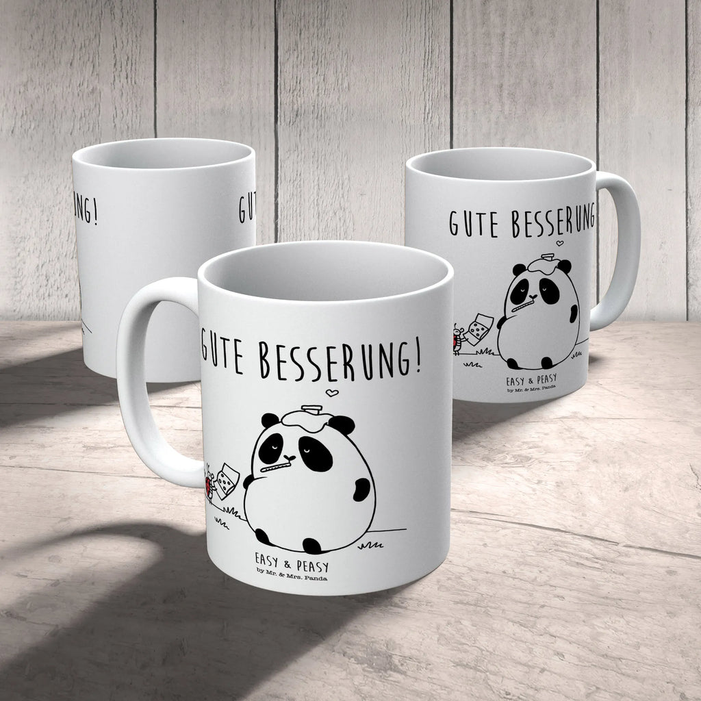 Tasse Easy & Peasy Gute Besserung Tasse mit Zitaten, Tasse, Geschenktasse, Bürotasse, Porzellantasse, Kaffeetasse, Tasse mit Motiven, Keramiktasse, Teetasse
