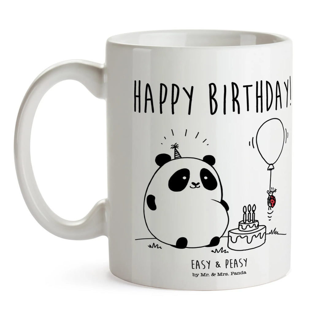 Tasse Easy & Peasy Happy Birthday Tasse mit Motiven, Teetasse, Porzellantasse, Geschenktasse, Kaffeetasse, Keramiktasse, Tasse, Bürotasse, Tasse mit Zitaten