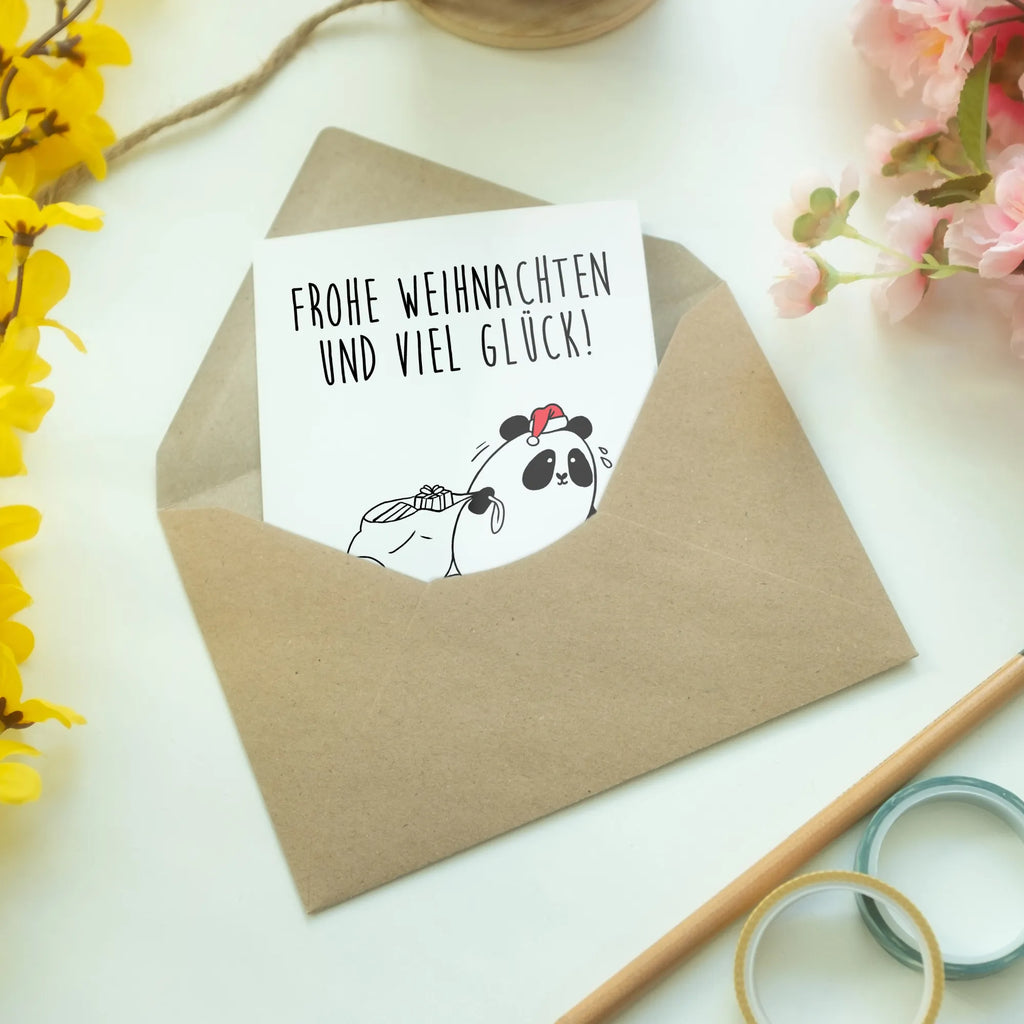 Kartka okolicznościowa Panda Boże Narodzenie Grußkarte, Karte, Ansichtskarten, Glückwunschkarte, Klappkarte, Hochzeitskarte, Geburtstagskarte, Einladungskarte