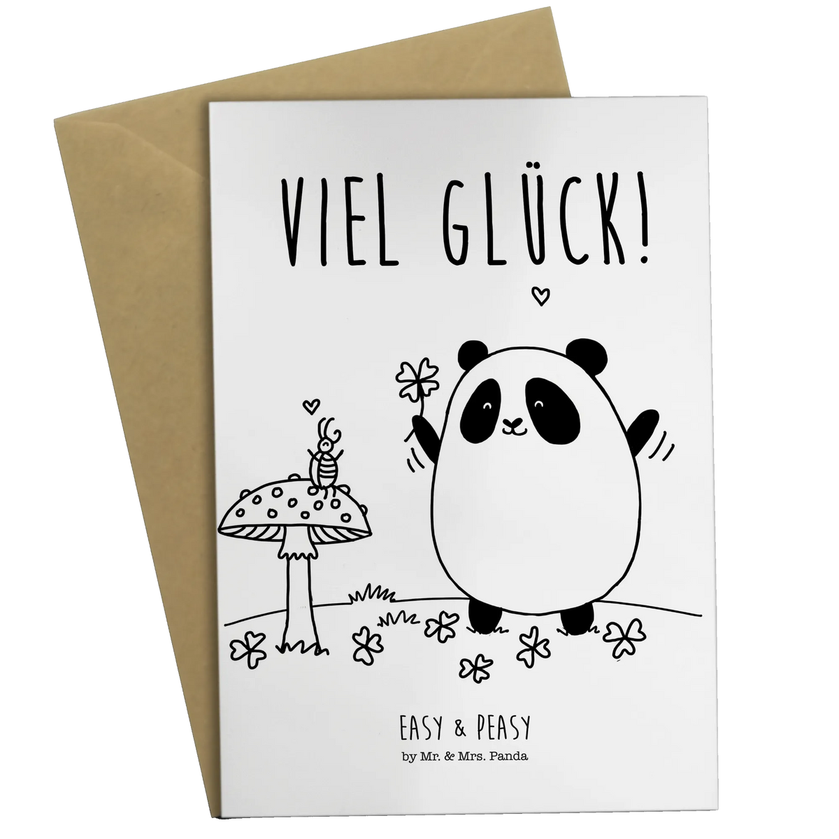 Greetings card Panda Happiness greeting card, wedding card, folding card, birthday card, invitation card