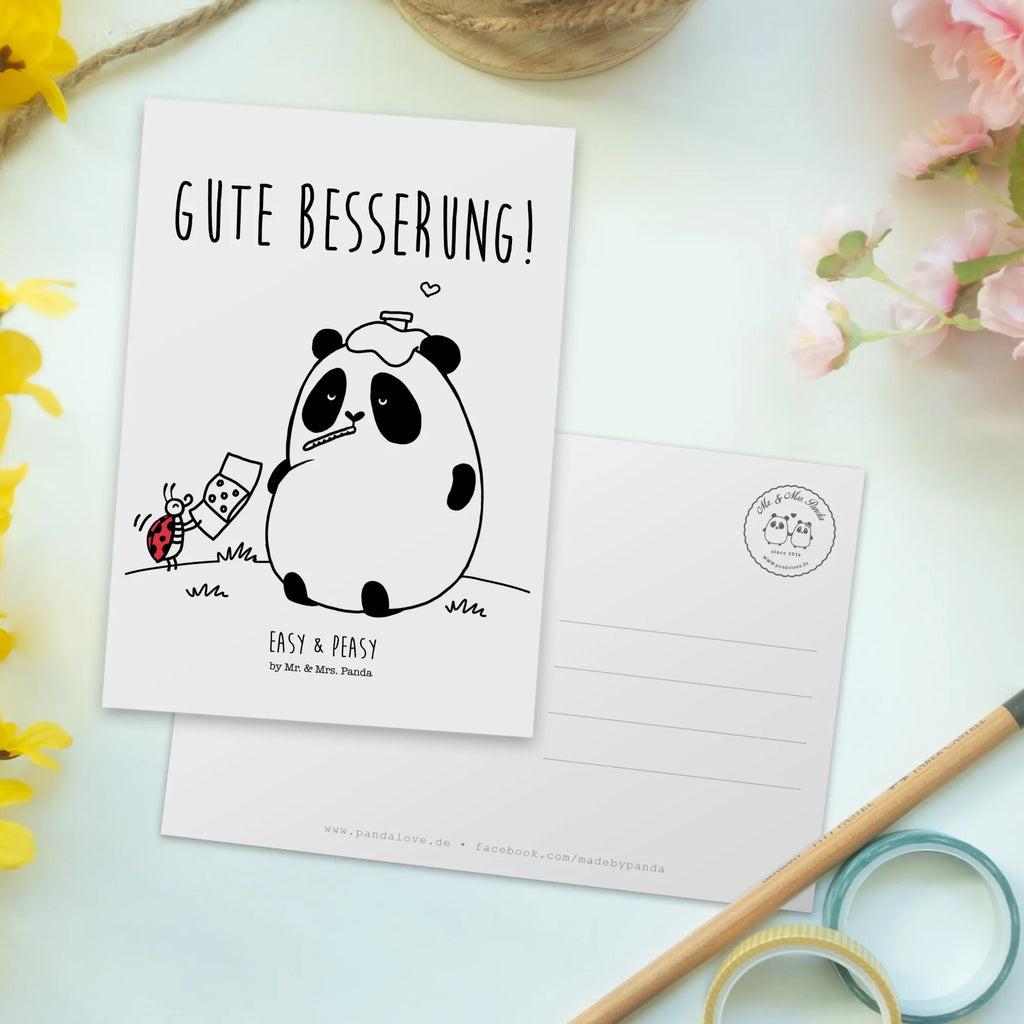 Postcard Panda Get well soon paper, letter, postcards, Postcard, invitation, gift card, card, invitation card, gift