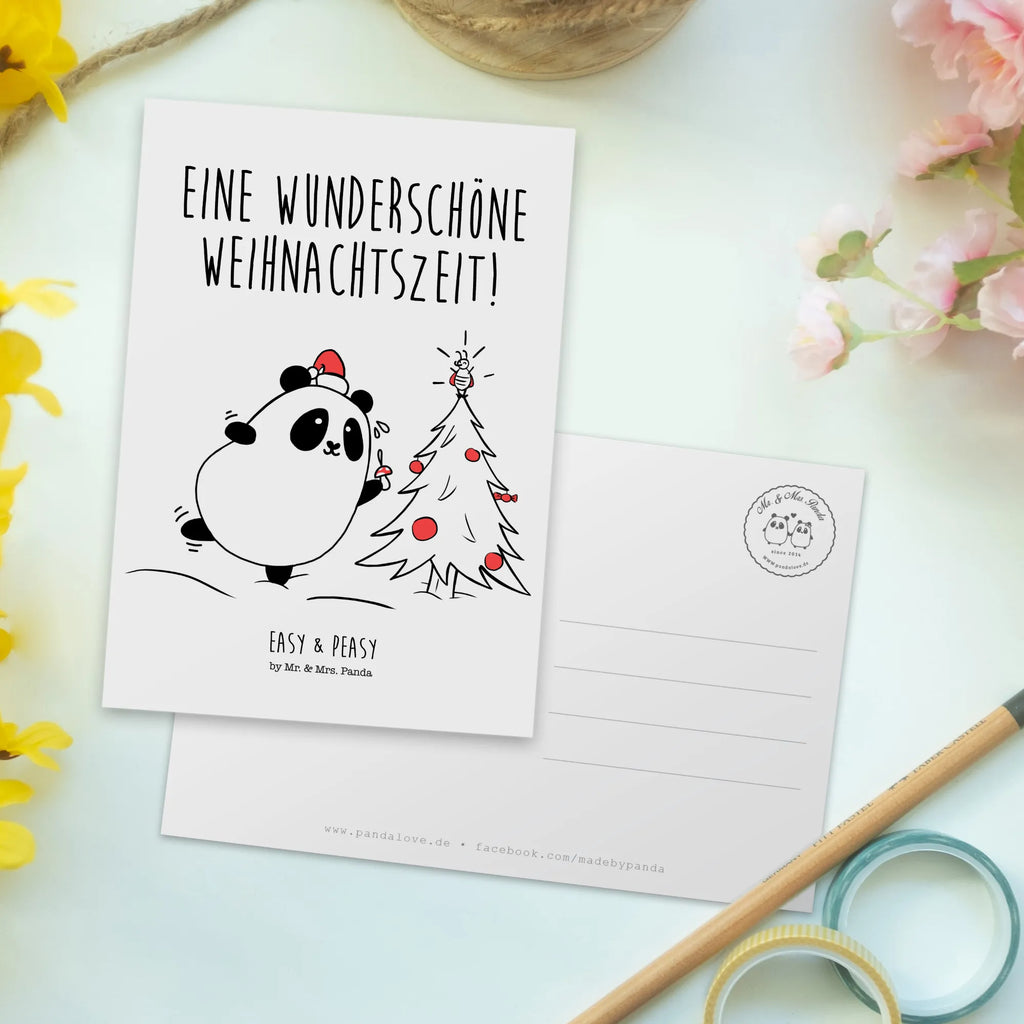 Postcard Panda Christmas Time invitation card, gift, card, paper, postcards, Postcard, gift card, letter, invitation