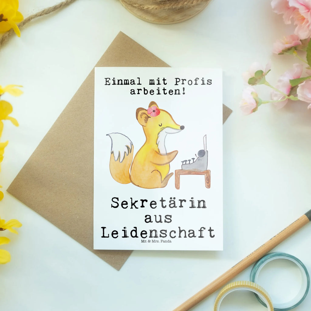 Grußkarte Sekretärin aus Leidenschaft Einladungskarte, Geburtstagskarte, Hochzeitskarte, Karte, Klappkarte, Ansichtskarten, Glückwunschkarte, Grußkarte, Beruf, Ausbildung, Jubiläum, Abschied, Rente, Kollege, Kollegin, Geschenk, Schenken, Arbeitskollege, Mitarbeiter, Firma, Danke, Dankeschön