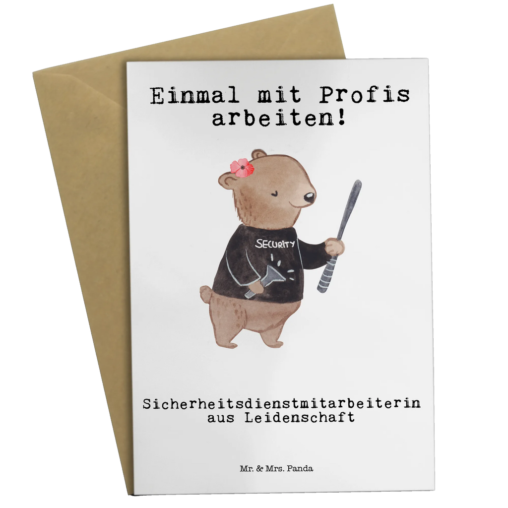 Grußkarte Sicherheitsdienstmitarbeiterin aus Leidenschaft Hochzeitskarte, Klappkarte, Ansichtskarten, Einladungskarte, Karte, Glückwunschkarte, Geburtstagskarte, Grußkarte, Beruf, Ausbildung, Jubiläum, Abschied, Rente, Kollege, Kollegin, Geschenk, Schenken, Arbeitskollege, Mitarbeiter, Firma, Danke, Dankeschön