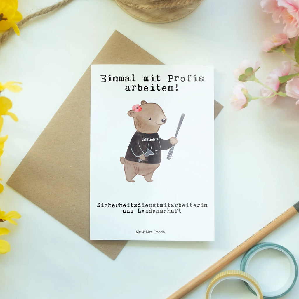 Grußkarte Sicherheitsdienstmitarbeiterin aus Leidenschaft Hochzeitskarte, Klappkarte, Ansichtskarten, Einladungskarte, Karte, Glückwunschkarte, Geburtstagskarte, Grußkarte, Beruf, Ausbildung, Jubiläum, Abschied, Rente, Kollege, Kollegin, Geschenk, Schenken, Arbeitskollege, Mitarbeiter, Firma, Danke, Dankeschön