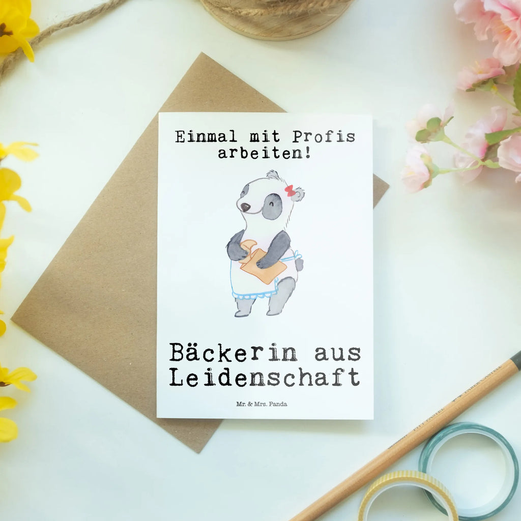 Grußkarte Bäckerin aus Leidenschaft Glückwunschkarte, Klappkarte, Geburtstagskarte, Ansichtskarten, Grußkarte, Karte, Hochzeitskarte, Einladungskarte, Beruf, Ausbildung, Jubiläum, Abschied, Rente, Kollege, Kollegin, Geschenk, Schenken, Arbeitskollege, Mitarbeiter, Firma, Danke, Dankeschön, Bäckerei, Konditorin, Bäckerladen, Bäckerin, Brotmanufaktur, Backstube, Brotbäckerin