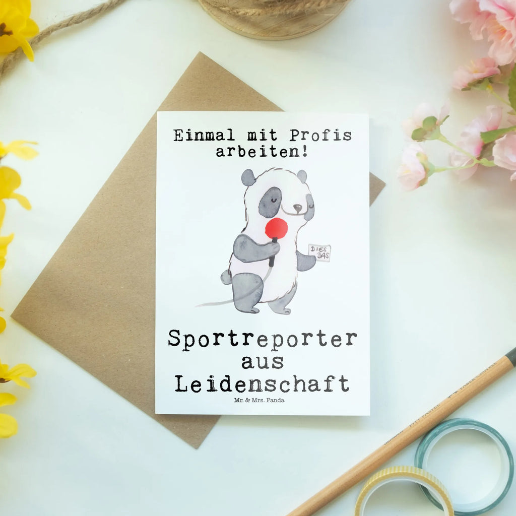 Greetings card Sports reporter Passion invitation card, greeting card, wedding card, birthday card, folding card, gift, gift idea, best, farewell gift, passing exam, anniversary, retirement, promotion, job start, sayings, funny, profession