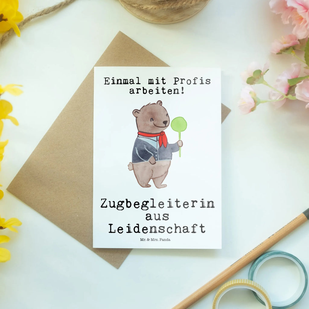 Grußkarte Zugbegleiterin aus Leidenschaft Grußkarte, Hochzeitskarte, Geburtstagskarte, Einladungskarte, Karte, Klappkarte, Ansichtskarten, Glückwunschkarte, Beruf, Ausbildung, Jubiläum, Abschied, Rente, Kollege, Kollegin, Geschenk, Schenken, Arbeitskollege, Mitarbeiter, Firma, Danke, Dankeschön