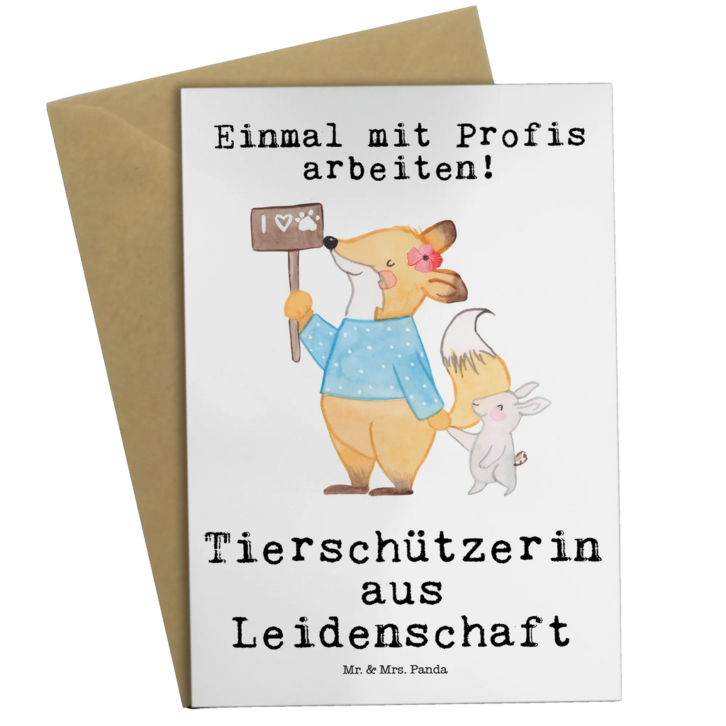 Grußkarte Tierschützerin aus Leidenschaft Grußkarte, Klappkarte, Hochzeitskarte, Ansichtskarten, Karte, Einladungskarte, Geburtstagskarte, Glückwunschkarte, Beruf, Ausbildung, Jubiläum, Abschied, Rente, Kollege, Kollegin, Geschenk, Schenken, Arbeitskollege, Mitarbeiter, Firma, Danke, Dankeschön